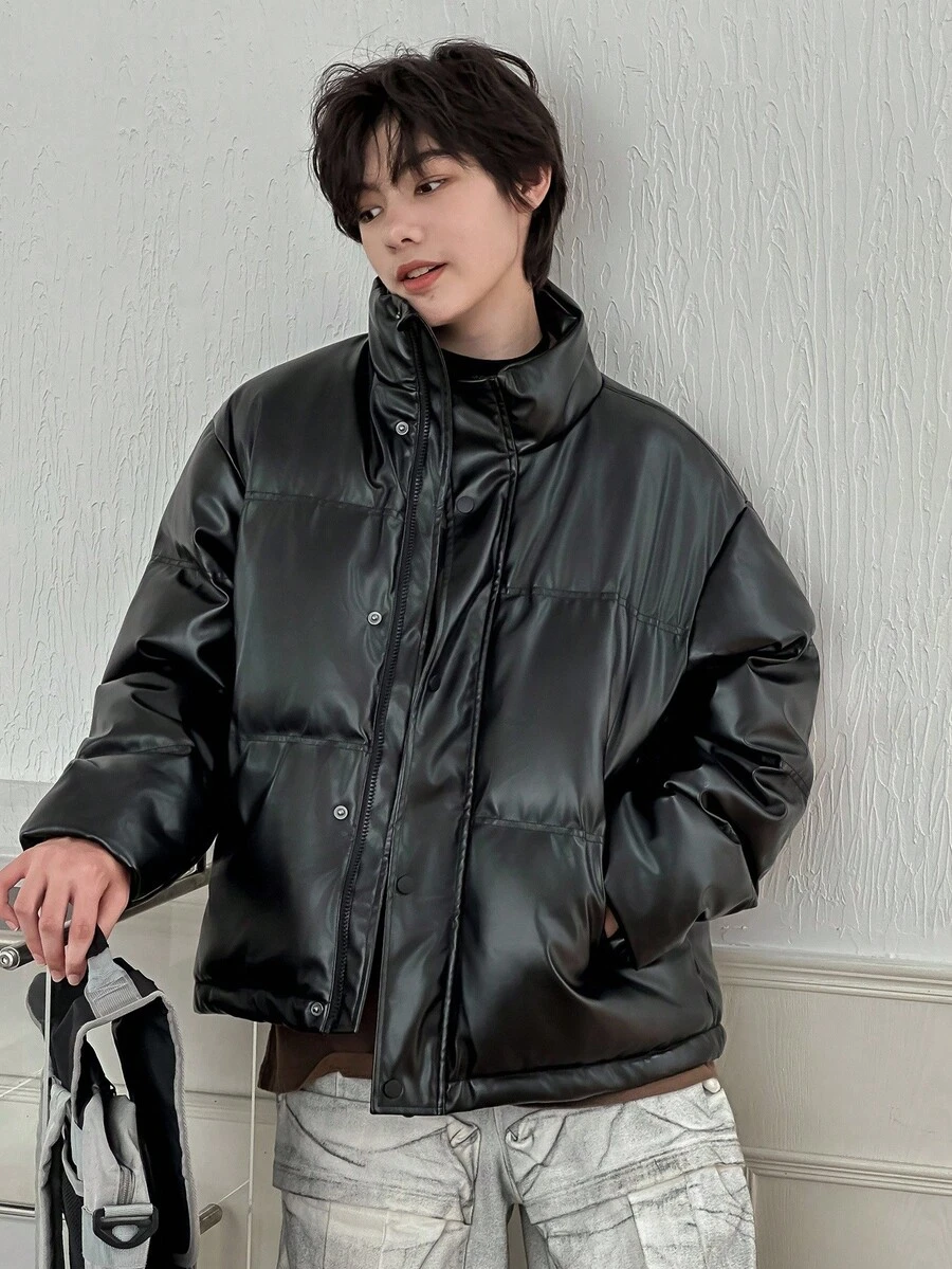 DAZY Teen Boys Padded Coat, Fall Leather Jacket