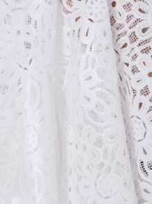 Écloséra Vielseitiger Damen Pullover aus gehäkeltem Strick, geeignet für Frühling und Herbst - Weiss - Übersicht 7