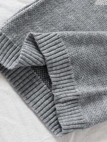 SHEIN Classic Fair Isle Pattern Turtleneck Long Sleeve Sweater For Young Girl Fall Winter