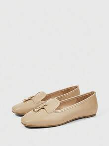 Sleekvia Women's Casual Fashion Versatile Simple Flat Shoes - Apricot - View 2
