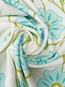 EMERY ROSE Áo kiểu nữ màu hồng in hoa, chất liệu sợi tre, cổ tròn, tay bồng, dáng ngắn, thích hợp cho mùa xuân/hè. - màu xanh lá - Xem 3