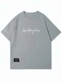 Manfinity EMRG 男士宽松圆领短袖字母图案T恤