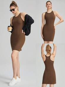 GLOWMODE FeatherFit™-Ribbed Racerback Sports Dress - Cinnamoninspiration - View 6