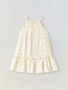 Maija Kids Maija Kids Váy yếm xếp nếp họa tiết hoa nhỏ xinh cho bé gái - Hồng - Xem 2