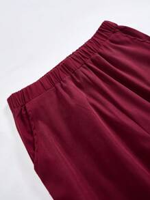 SHEIN Explorewe Teenager Mädchen Outfit mit Zahlen-Muster V-Ausschnitt Kurzarm T-Shirt und Hose, Lässig