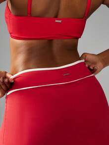 Missguided x Playboy 圣诞节女士运动网球短裙啦啦队迷你裙之字形设计白色条纹夏季运动服表演服 - 紅色 - 查看 5