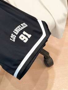 SHEIN Teen Boy Casual Comfortable Printed Tank Top And Knit Shorts Set