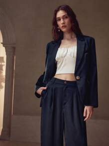 MOTF PREMIUM 褶皱斜口袋西装裤