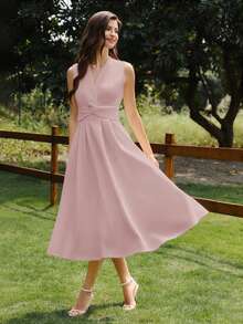 Vintamour Vestido vintage retro elegante para mujer, atuendos de verano para vacaciones y trabajo, vestidos de verano para mujer, vestido blanco para Pascua, vestido de fiesta para mujer, vestidos blancos para mujer, atuendos de primavera para mujer, ropa de verano para vacaciones, vestido de invitada de boda para mujer, vestidos de primavera para mujer, vestidos de verano para mujer, vestidos de sol para mujer, vestidos formales para mujer, vestido de graduación, vestidos elegantes para mujer, atuendos de vacaciones para mujer, cumpleaños - Rosa vieja - Ver 2