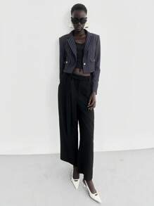 Lumivelle 万圣节女式商务休闲西装外套 - 藏蓝色 - 查看 5