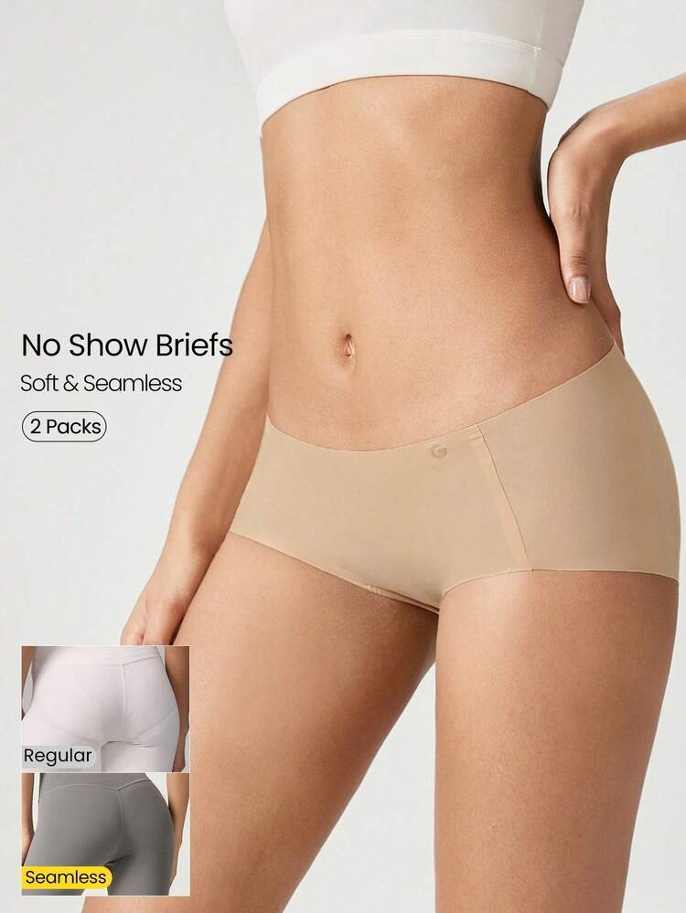 2 paquetes de ropa interior sin costuras de cintura media, transpirable y que absorbe la humedad, de cobertura total y sin marcas para uso diario y entrenamiento