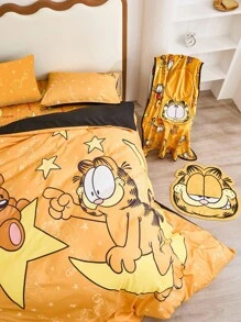 GARFIELD | SHEIN Juego de ropa de cama con estampado de dibujos animados - Amarillo - Ver 7