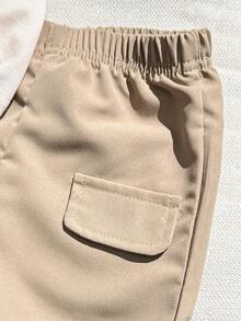 Souflis Souflis 男婴幼儿新生儿休闲日常外出绅士风 Polo 衫 + 短裤套装，军绿色