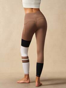 VARSIVA 女士紧身裤 女士条纹不对称腰部休闲运动紧身裤 - 彩色 - 查看 5