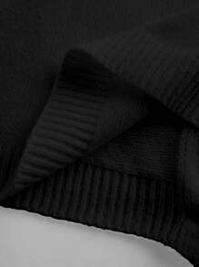 SHEIN BASICS Cárdigan de punto minimalista casual, adecuado para salidas de otoño/invierno - Negro - Ver 6