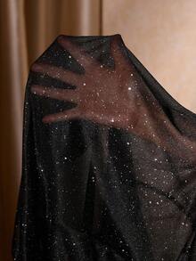 Cravure Plus Size Elegant Party Metallic Polka Dot Cardigan Jacket Fall Winter Cloth For Women Autumn - Black - View 6