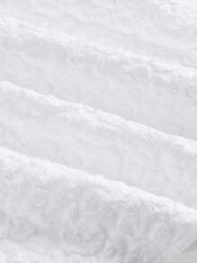 SHEIN MOD Jacquard Puff Sleeve Bow Front Dress - White - View 4