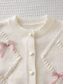 Souflis Souflis Conjunto de suéter cardigan de malha para bebês meninas