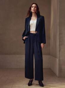 MOTF PREMIUM 褶皱斜口袋西装裤