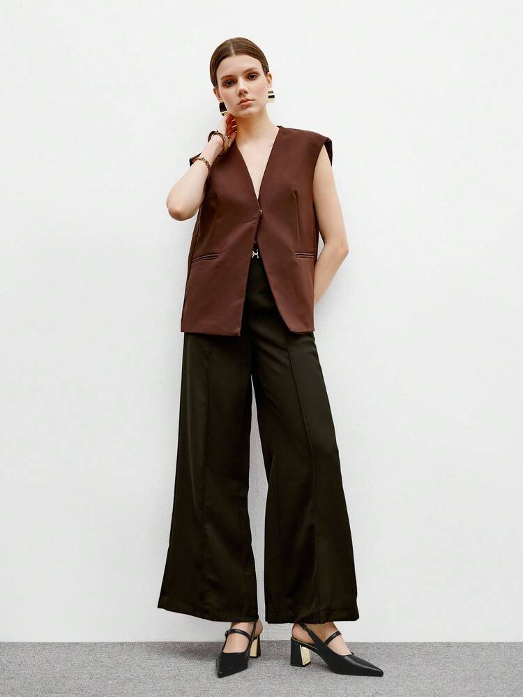 CUCCOO BIZCHIC Zapatos de tacón alto elegantes y apropiados para la oficina para mujeres. Punta afilada, tacón grueso, correa individual con decoración metálica, talón descubierto, adecuados para el transporte y el trabajo.