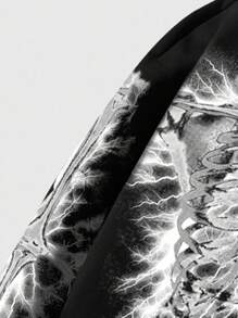 ROMWE MEN Goth 男式连帽运动衫，带标语印花和正面拉链，学校