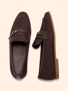 CUCCOO BASICS Women's Buckle Design Casual Flat Loafers For Christmas Spring Shoes - Coffee Brown - View 1