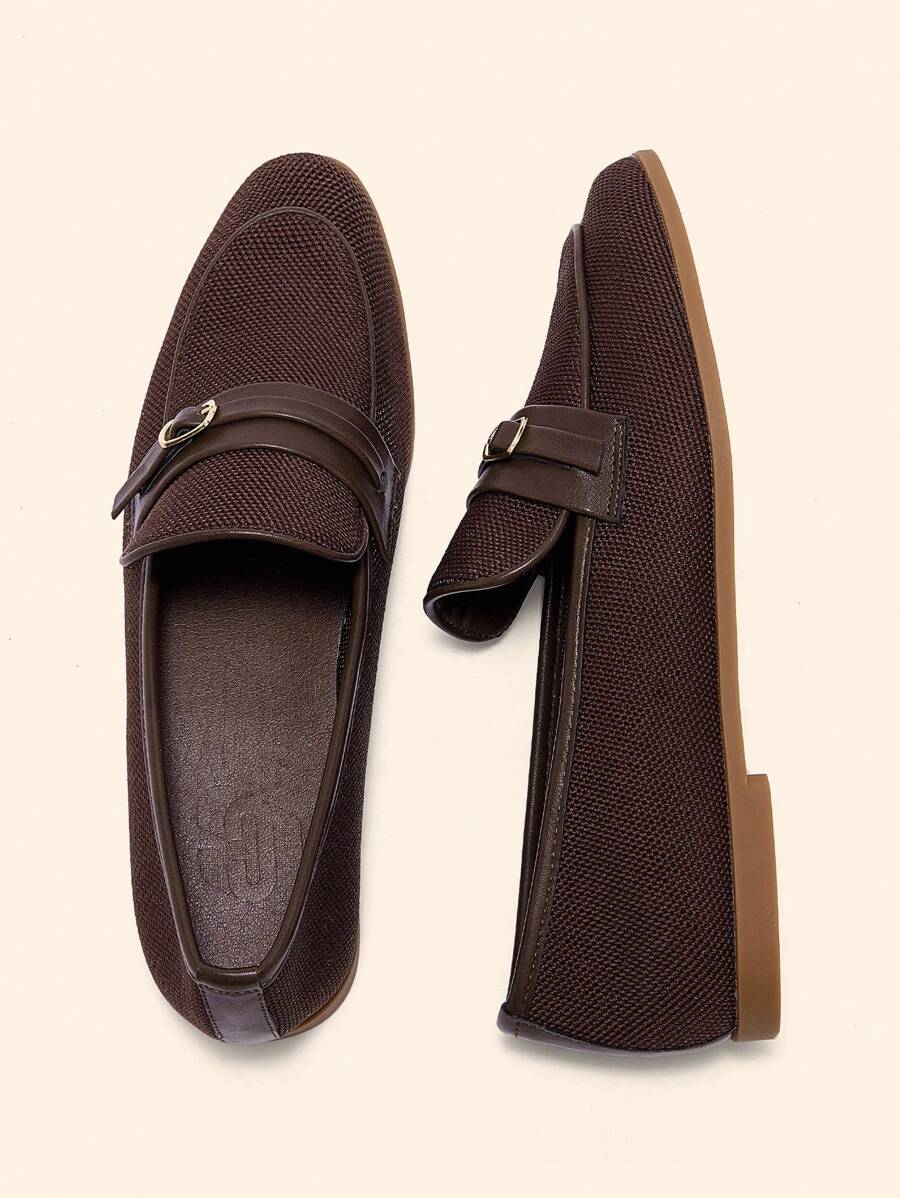 CUCCOO BASICS Women's Buckle Design Casual Flat Loafers For Christmas Spring Shoes - Coffee Brown - View 1