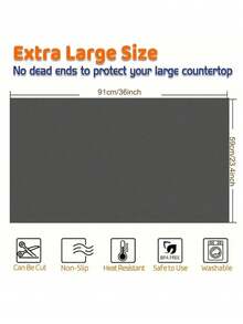 SHEIN 1件装，厨房台面垫，大号餐垫，台面保护垫，防滑耐热桌面保护垫，多用途垫，厨房用品，家居用品，秋冬家居装饰，圣诞节 - 灰色 - 查看 7