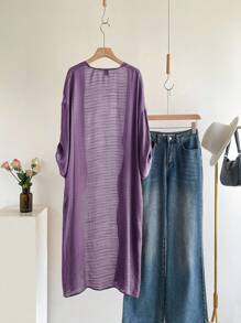 EMERY ROSE Women Coat Winter Fall Top Fall Women Fall Office Wear Going Out, - Purple - View 2