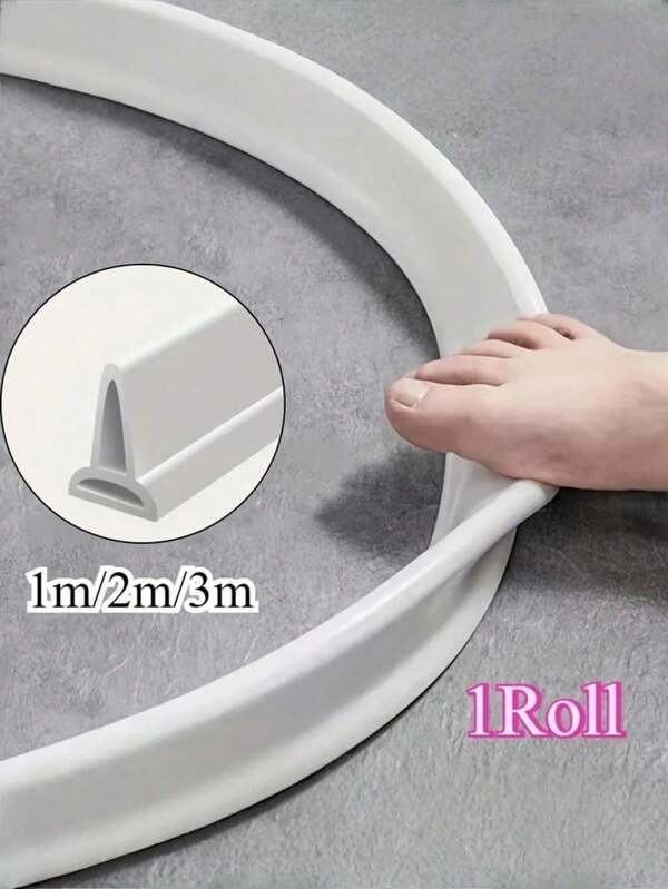 1 PC Waterproof Sealing Strip For Shower Base & Bathroom Door | Anti-Slip Threshold Seal | Toilet Floor Barrier | Water Blocking Transition Strip | 3 Sizes: 1M(39.37"), 2M(78.74"), 3M(118.11") Length