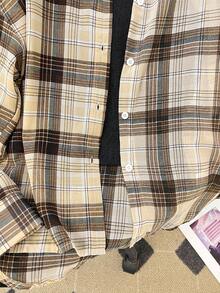 INAWLY Women's Plaid Lightweight Casual Loose Shirt, Fashionable Sun Protection, Spring/Summer - Yellow - View 7