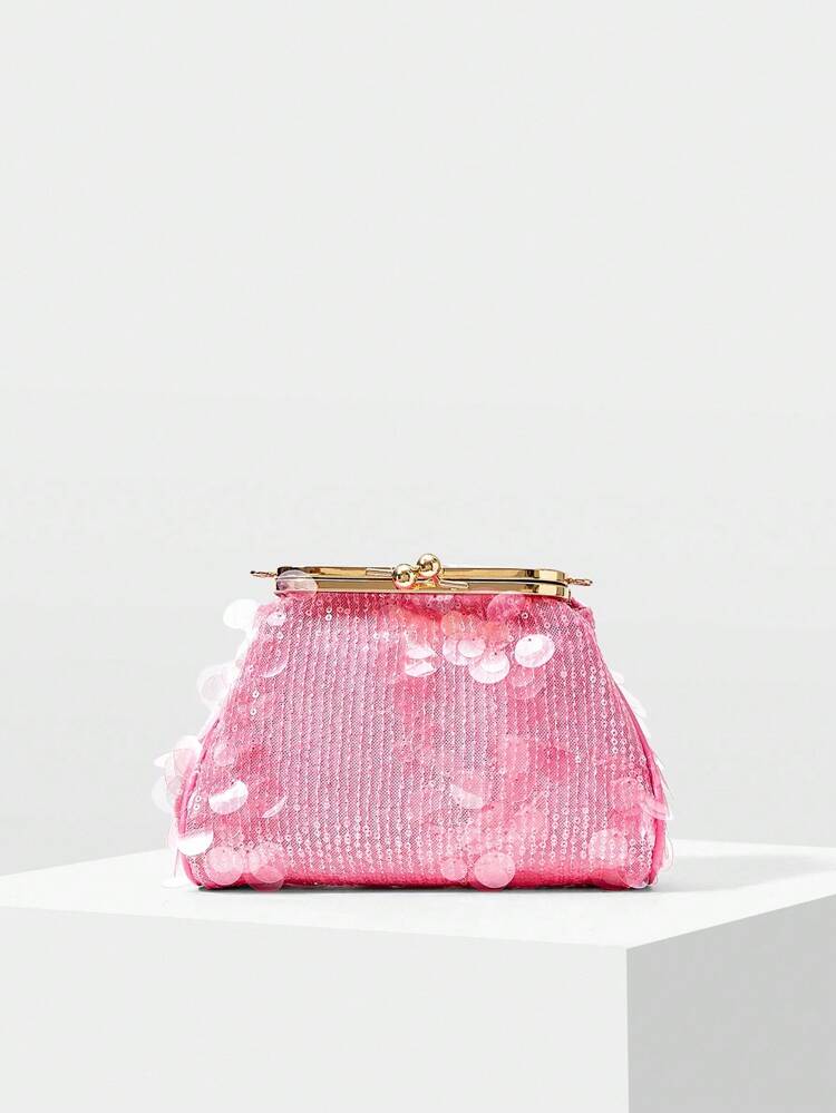 WOMEN'S FASHION PARTY CONTRAST SEQUIN CROSSBODY BAG