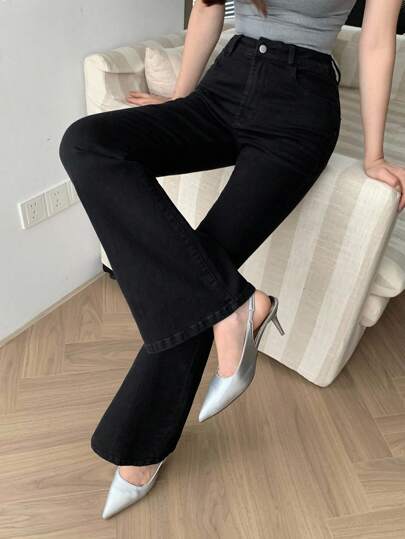 DAZY 女式西式水洗喇叭裤牛仔裤