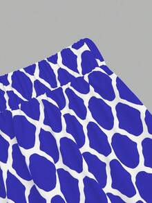 EMERY ROSE 大码高腰印花休闲裤，简约风格，适合日常穿着，情人节春季女装，情人节简约可爱节日服装，女士优雅阔腿裤 - 彩色 - 查看 6