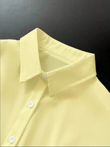 INAWLY Women's Casual Versatile Solid Color Loose Long Sleeve Blouse