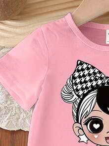 SHEIN Set de 2 piezas con estampado gráfico de diseño genial, conjunto informal a juego apto para salidas de primavera/verano - Multicolor - Ver 4