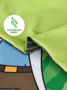 Rick and Morty X SHEIN 卡通和字母印花床上用品套件(包括被套和枕套) - 彩色 - 查看 7