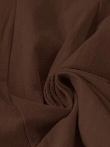 EMERY ROSE Pantalones entallados de algodón de unicolor con bolsillo y lazo en la cintura para mujer de talla grande - Marrón Chocolate - Ver 9