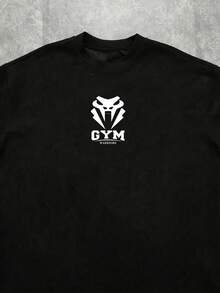 Manfinity Sport Corelite 男士圆领短袖休闲健身跑步运动T恤 - 黑色 - 查看 4