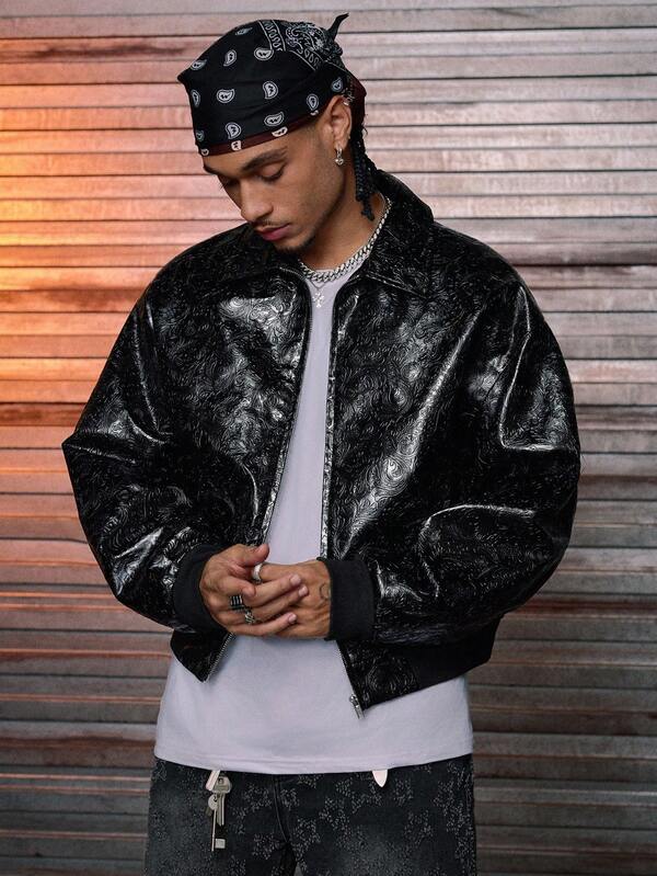 AXEPEAK Men's Woven Fashion Long Sleeve Jacket, Fall, Winter, Grunge