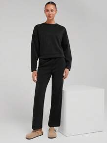 GLOWMODE 1件模態落肩運動衫,設有拇指孔 - 黑色 - 查看 7