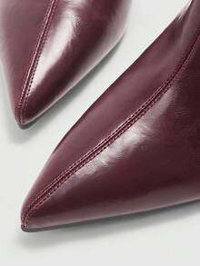 CUCCOO BIZCHIC Botas de tacón alto de color borgoña de moda para mujer - Burdeos - Ver 7