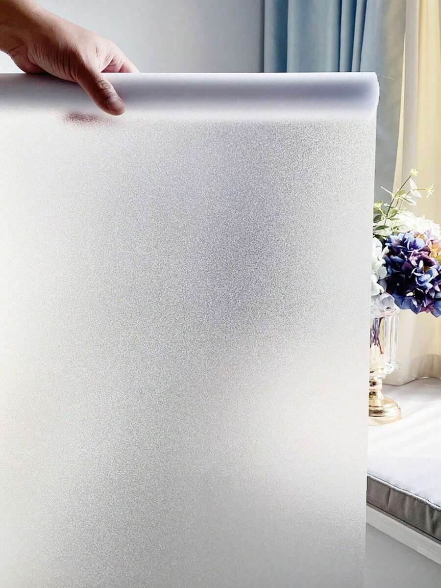 1 卷磨砂隐私窗膜 - 静电可移除玻璃膜 - 防紫外线，适用于办公室、会议室、浴室、客厅