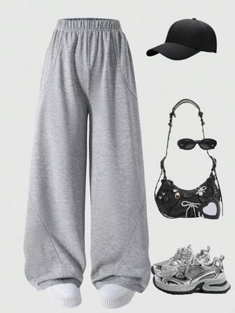 Sparklyn 青少年女孩百搭宽松休闲运动裤，适合日常通勤、休闲、度假、朋友聚会、街头摄影