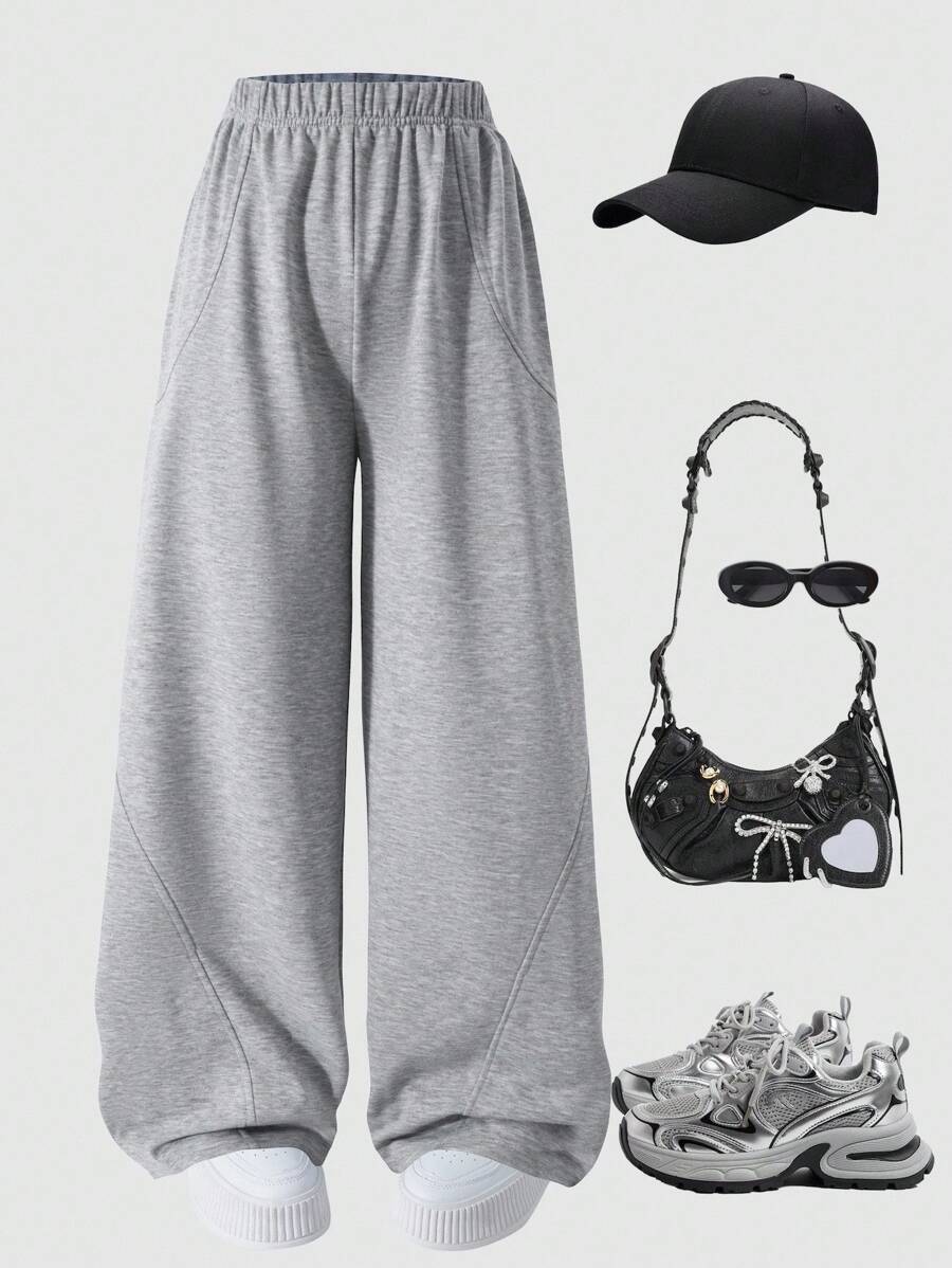 Sparklyn 青少年女孩百搭宽松休闲运动裤，适合日常通勤、休闲、度假、朋友聚会、街头摄影