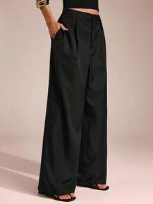 SHEIN Forever 21 Women Pants Business Casual Women Western Wear Women Wide Leg Pants Office Women Baggy Pants Professional Women Clothes Office Wear Grey Women Pants Loose Pants Women Slacks