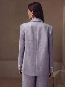 MOTF PREMIUM 双排扣结构西装外套 - 紫色 - 查看 6