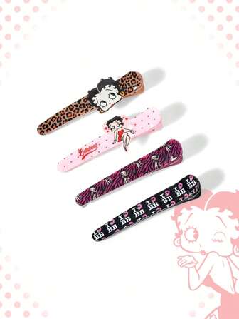 Betty Boop | ROMWE Fermagli per capelli alla moda con stampa di lettere e motivi cartoni animati