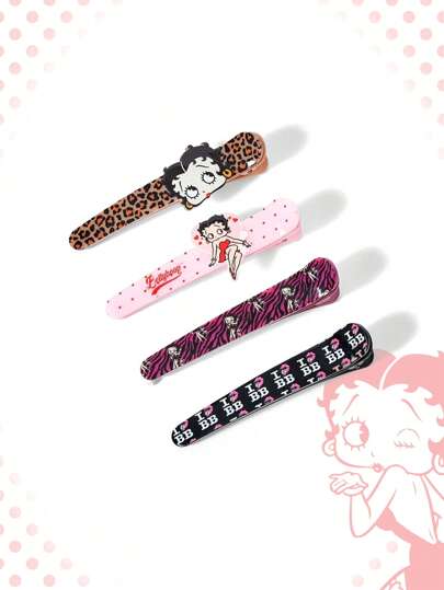 Betty Boop | ROMWE Modische Haarspangen mit Buchstaben- und Cartoon-Muster