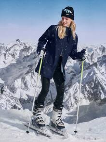 In My Nature Femeii culoare solidă lungime medie cu glugă casual în aer liber Windbreaker schi ținută femei ținute de zăpadă pentru femei femei jachetă de schi femei haine de schi femei jachete sport femei